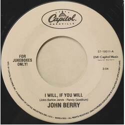 John Berry (8) I Will, If You Will USED VINYL 7INCH 45 RPM SINGLE JUKEBOX
