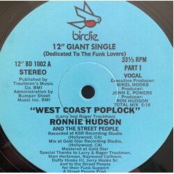 Ronnie Hudson & The Street People West Coast Poplock USED VINYL 12INCH 33 S RPM SINGLE REISSUE