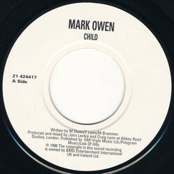 Mark Owen Child USED VINYL 7INCH 45 RPM SINGLE JUKEBOX STEREO