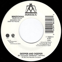 Madonna Deeper And Deeper USED VINYL 7INCH 45 RPM SINGLE