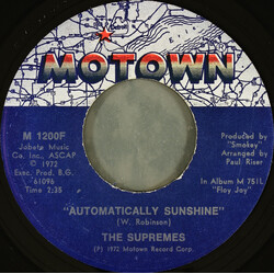 The Supremes Automatically Sunshine USED VINYL 7INCH 45 RPM