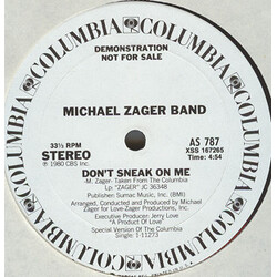The Michael Zager Band Don't Sneak On Me VINYL 12" USED