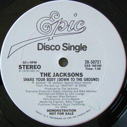 The Jacksons Shake Your Body (Down To The Ground) USED VINYL 12"