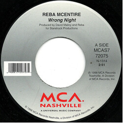 Reba McEntire Wrong Night USED VINYL 7INCH 45 RPM SINGLE