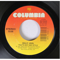 Billy Joel That's Not Her Style USED VINYL 7INCH SINGLE STYRENE