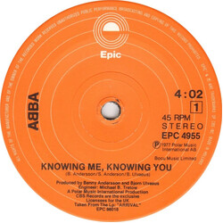 ABBA Knowing Me, Knowing You USED VINYL 7INCH 45 RPM SINGLE STEREO