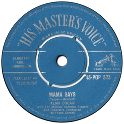 Alma Cogan Mama Says Vinyl 7" USED