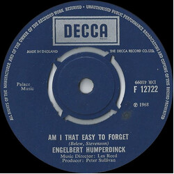Engelbert Humperdinck Am I That Easy To Forget USED VINYL 7INCH SINGLE 45 RPM