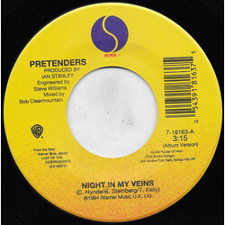 The Pretenders Night In My Veins USED VINYL 7INCH SINGLE