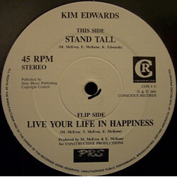 Kim Edwards Stand Tall / Live Your Life In Happiness USED VINYL 12INCH 45 RPM