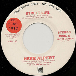Herb Alpert Street Life USED VINYL 7INCH 45 RPM SINGLE PROMO STEREO MONO