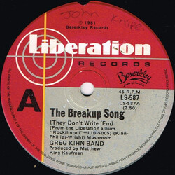 Greg Kihn Band The Breakup Song (They Don't Write 'Em) USED VINYL 7INCH 45 RPM SINGLE