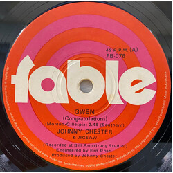 Johnny Chester / Jigsaw (17) Gwen (Congratulations) USED VINYL 7INCH 45 RPM SINGLE