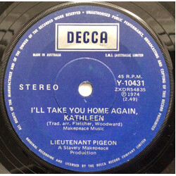 Lieutenant Pigeon I'll Take You Home Again, Kathleen USED VINYL 7INCH 45 RPM SINGLE