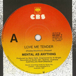 Mental As Anything Love Me Tender USED VINYL 7INCH