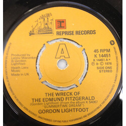 Gordon Lightfoot The Wreck Of The Edmund Fitzgerald USED VINYL 7INCH 45 RPM SINGLE