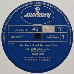 Ronnie Jones Soul Sister USED VINYL 12INCH 45 RPM PROMO