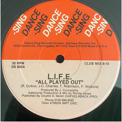 L.I.F.E. All Played Out USED VINYL 12INCH 33 S RPM