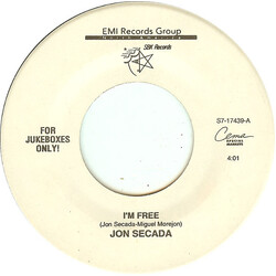 Jon Secada I'm Free USED VINYL 7INCH 45 RPM JUKEBOX