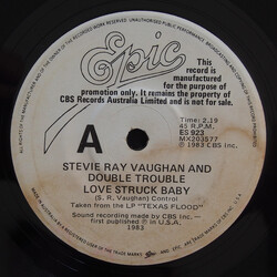 Stevie Ray Vaughan & Double Trouble Love Struck Baby USED VINYL 7INCH 45 RPM PROMO