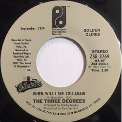 The Three Degrees When Will I See You Again / Dirty Ol' Man USED VINYL 7INCH 45 RPM REISSUE