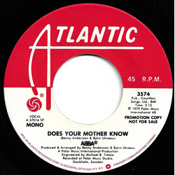 ABBA Does Your Mother Know Vinyl 7" USED