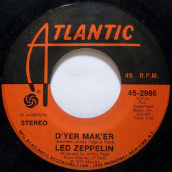 Led Zeppelin D'yer Mak'er / The Crunge USED VINYL 7INCH SINGLE 45 RPM
