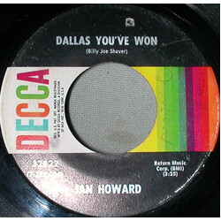 Jan Howard Dallas You've Won / Love Is A Sometimes Thing USED VINYL 7INCH 45 RPM SINGLE