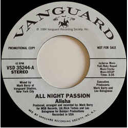 Alisha All Night Passion USED VINYL 7INCH 45 RPM PROMO