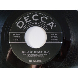 Tex Williams Ballad Of Thunder Road USED VINYL 7INCH 45 RPM SINGLE