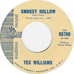 Tex Williams Smokey Hollow / Between Today And Tomorrow USED VINYL 7INCH 45 RPM PROMO