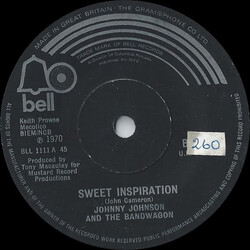Johnny Johnson And The Bandwagon Sweet Inspiration USED VINYL 7INCH SINGLE 45 RPM