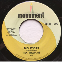 Tex Williams Big Oscar / Wasted Dreams USED VINYL 7INCH 45 RPM SINGLE