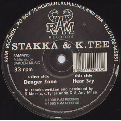 Stakka & K.Tee Danger Zone / Hear Say USED VINYL 12INCH 33 S RPM