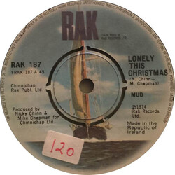 Mud Lonely This Christmas USED VINYL 7INCH 45 RPM SINGLE