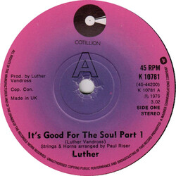 Luther It's Good For The Soul USED VINYL 7INCH 45 RPM SINGLE
