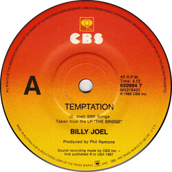 Billy Joel Temptation USED VINYL 7INCH 45 RPM SINGLE