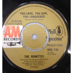The Ronettes You Came, You Saw, You Conquered USED VINYL 7INCH SINGLE 45 RPM