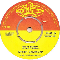 Johnny Crawford Cindy's Birthday Vinyl 7" USED