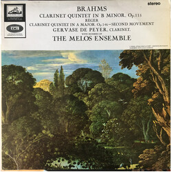 Johannes Brahms / Gervase de Peyer / Melos Ensemble Of London / Max Reger Quintet In B Minor For Clarinet And Strings Vinyl LP USED