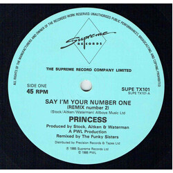 Princess Say I'm Your No. 1 (Remix Number 2) USED VINYL 12INCH 45 RPM