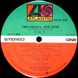 THP Orchestra Two Hearts, One Love USED VINYL 12INCH 33 S RPM PROMO STEREO