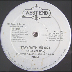 India (2) Stay With Me VINYL 12" USED