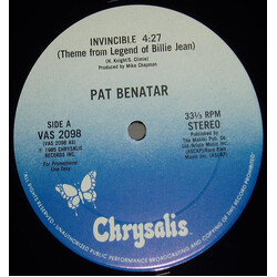 Pat Benatar Invincible (Theme From The Legend Of Billie Jean) USED VINYL 12INCH 33 S RPM PROMO