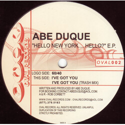 Abe Duque Hello New York... Hello? E.P. USED VINYL 12INCH 33 S RPM EP