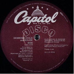 Desmond Child And Rouge Our Love Is Insane VINYL 12" USED