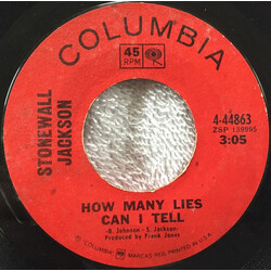 Stonewall Jackson How Many Lies Can I Tell / "Never More" Quote The Raven USED VINYL 7INCH 45 RPM SINGLE