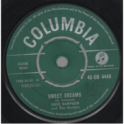 Dave Sampson / The Hunters Sweet Dreams USED VINYL 7INCH 45 RPM SINGLE