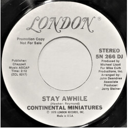 Continental Miniatures Stay Awhile USED VINYL 7INCH 45 RPM PROMO STEREO MONO