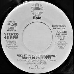 Q (36) Feel It In Your Backbone, Got It In Your Feet USED VINYL 7INCH 45 RPM PROMO STEREO